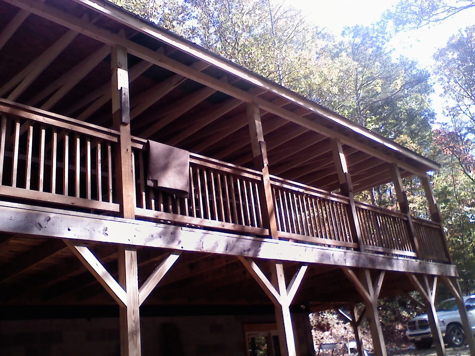 Timber framing under a new elevated porch and deck — Roof Leak Repair in Duchesne by Roofing Brothers